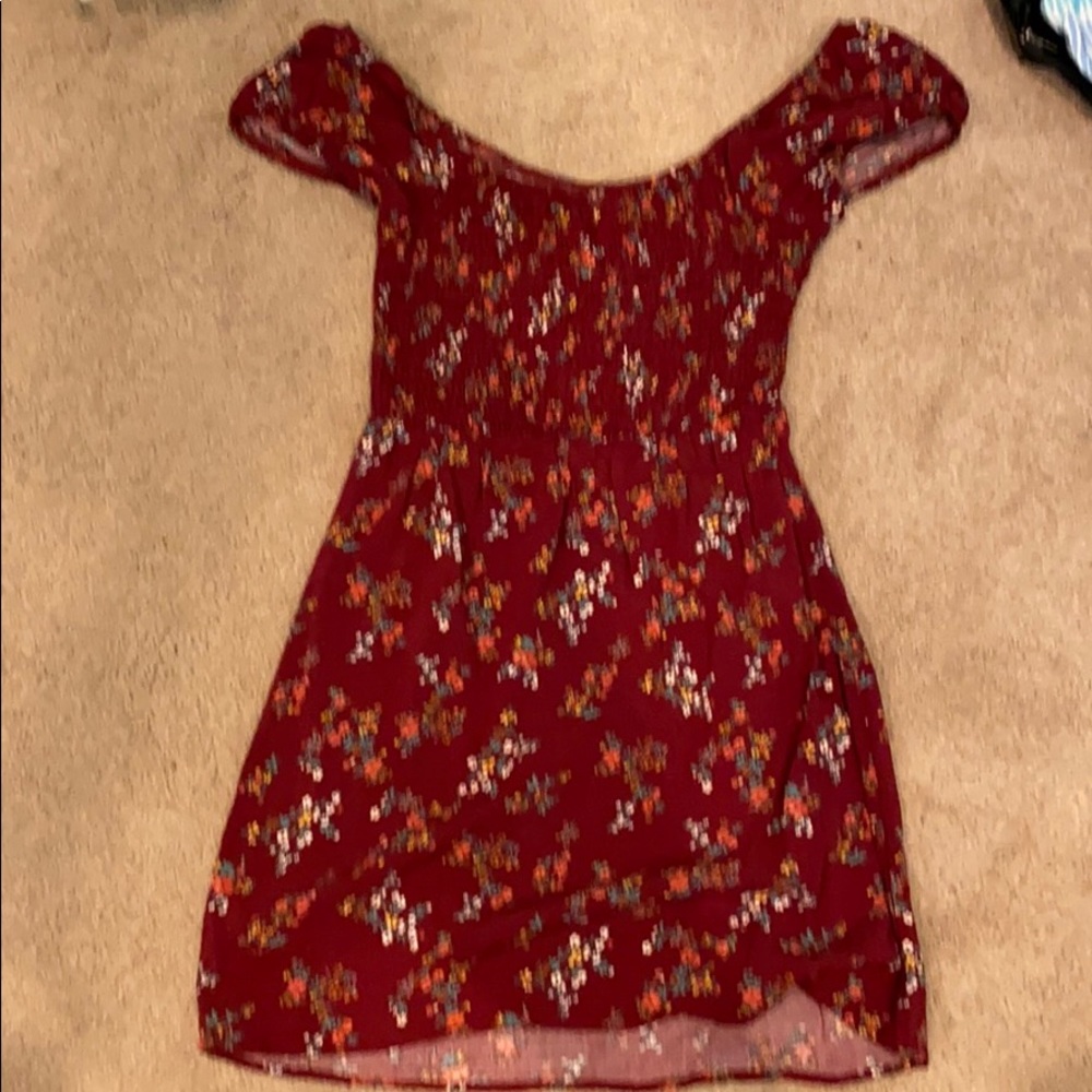 Super cute red dress with flowers